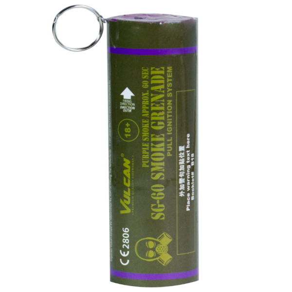 Purple - Vulcan Smoke Grenade Ring Pull 60 Sec (5 Pack)