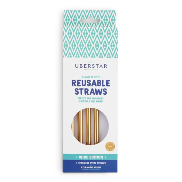 UBERSTAR Reusable Straws - Gold - Image 2